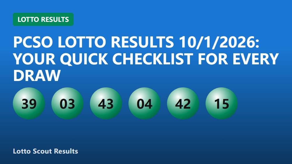 PCSO Lotto Results 10/1/2026: Your Quick Checklist for Every Draw