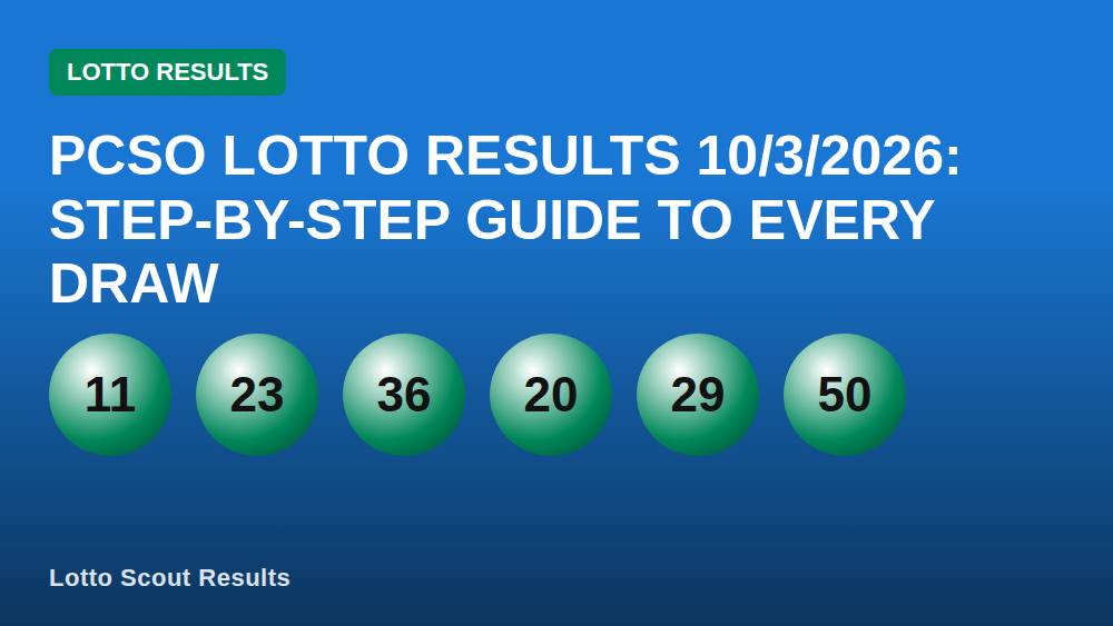 PCSO Lotto Results 10/3/2026: Step-by-Step Guide to Every Draw