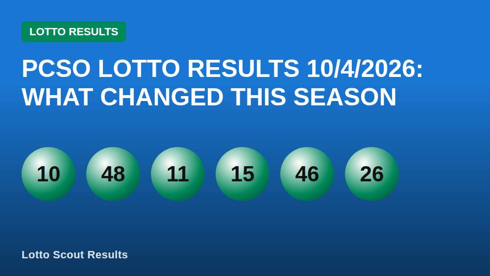 PCSO Lotto Results 10/4/2026: What Changed This Season