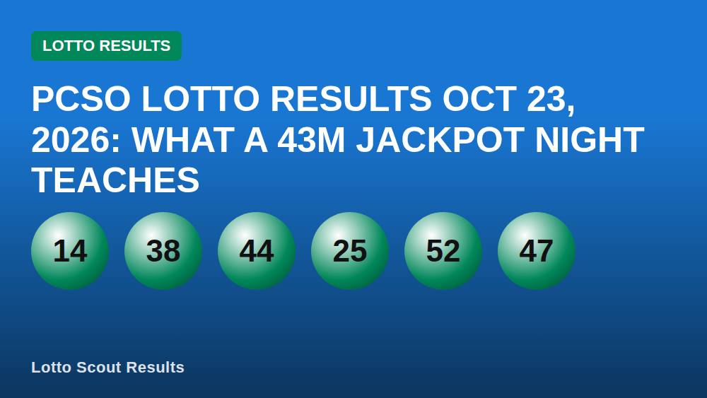 PCSO Lotto Results Oct 23, 2026: What a 43M Jackpot Night Teaches