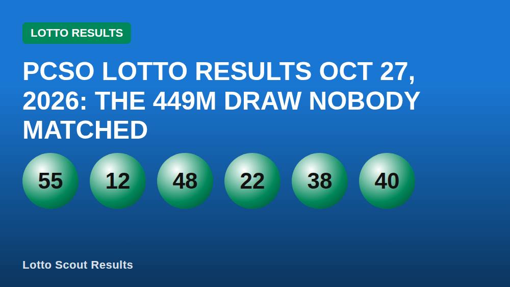 PCSO Lotto Results Oct 27, 2026: The 449M Draw Nobody Matched